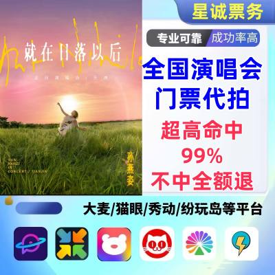 【高级合作专区】孙燕姿全国演唱会演出门票代拍服务